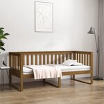 vidaXL Lit de jour Marron miel 100x200 cm Bois de pin massif