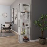 vidaXL Bibliothèque/Séparateur de pièce Gris béton Bois d’ingénierie