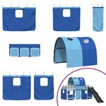 vidaXL Lit mezzanine pour enfants Blanc et Bleu 107 x 200 cm Métал