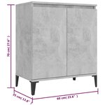 vidaXL Buffet gris béton 60x35x70 cm bois d'ingénierie