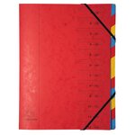 Trieur agrafé avec élastiques 12 compartiments - Couleurs Aléatoires x 8 EXACOMPTA