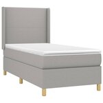 vidaXL Sommier à lattes de lit matelas LED Gris clair 90x200cm Tissu