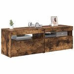 vidaXL Meubles TV 2 Pièces avec lumières LED Chêne fumé 60x35x40 cm