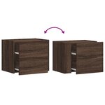 vidaXL Table de chevet murale chêne marron 45x30x35 cm