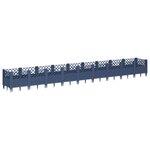 vidaXL Jardinière avec piquets bleu gris 363 5x43 5x43 5 cm PP