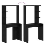 vidaXL Bureau Chêne noir 78.5 x 37 x 154.5 cm Bois d'ingénierie