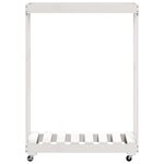 vidaXL Porte-bûches avec roulettes blanc 76 5x40x108cm bois massif pin