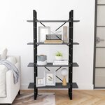 vidaXL Bibliothèque à 4 niveaux Gris 80x30x140 cm Bois de pin massif