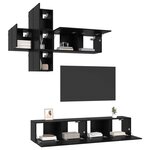vidaXL Ensemble meuble TV Montage mural 3 Pièces Bois d'ingénierie