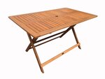 Table pliante bois exotique "Hong Kong" - Maple - 135 x 80 cm - Marron clair