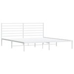 vidaXL Cadre de lit métal avec tête de lit blanc 180x200 cm