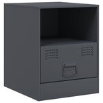 vidaXL Table de chevet anthracite 34 5x39x44 cm acier