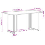 vidaXL Table de salle à manger 140 cm Bois de récupération massif