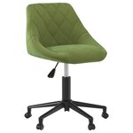 vidaXL Chaise pivotante de bureau Vert clair Velours
