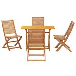 vidaXL Ensemble de Salle à Manger de Jardin de 5 Pièces en Bois Massif d'Acacia