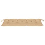 vidaXL Banc de jardin pliable avec coussin 118 cm Bambou