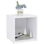 vidaXL Meuble TV Blanc 37x35x37 cm Bois d’ingénierie