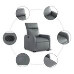 vidaXL Fauteuil inclinable électrique gris similicuir
