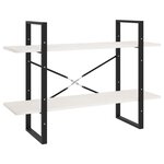 vidaXL Bibliothèque à 2 niveaux Blanc 100x30x70 cm Bois de pin massif