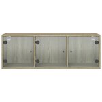 vidaXL Armoire murale avec portes en verre chêne sonoma 102x37x35 cm