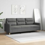 vidaXL Canapé à 3 places Gris foncé 180 cm Tissu