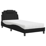 vidaXL Lit avec matelas noir 90x200 cm similicuir