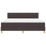 vidaXL Lit à ressorts avec matelas Marron foncé 180x200 cm Tissu