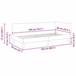 vidaXL Cadre de lit d'angle Gris clair 90 cm x 200 cm tissu