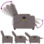 vidaXL Fauteuil de massage inclinable Taupe Tissu