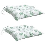 vidaXL Coussins de chaise lot de 2 à motif de feuilles 40x40x7 cm