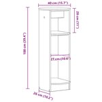 vidaXL Meuble d'appoint Chêne artisanal 40 x 40 x 100 cm