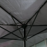Demi parasol - parasol de balcon 5 entretoises métal dim. 2 3L x 1 3l x 2 49H m polyester haute densité gris