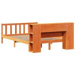 vidaXL Lit bibliothèque sans matelas cire marron 140x200 cm pin massif