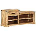 vidaXL Banc à Chaussures 110x35x50 cm Bois Massif Écorché Mangue