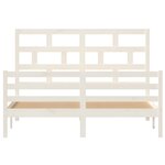 vidaXL Cadre de lit sans matelas blanc bois de pin massif