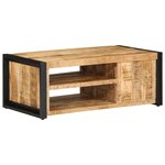 vidaXL Table basse 90x50x36 cm bois de manguier massif brut