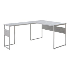 Bureau table poste de travail 166 x 120 x 75 cm gris clair 03_0009057