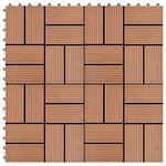 vidaXL Carreau de terrasse 22 Pièces Marron 30 x 30 cm WPC