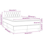 vidaXL Sommier à lattes de lit avec matelas LED Crème 120x200 cm Tissu