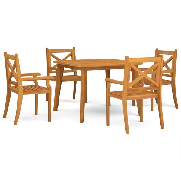 vidaXL Ensemble à manger de jardin 5 Pièces Bois d'acacia solide