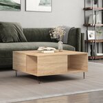 vidaXL Table basse chêne sonoma 80x80x36 5 cm bois d'ingénierie
