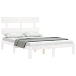 vidaXL Cadre de lit sans matelas blanc bois de pin massif