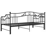 vidaXL Cadre de canapé-lit extensible sans matelas Noir Métal 90x200cm
