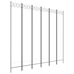 vidaXL Cloison de séparation 6 panneaux Blanc 240x220 cm Tissu