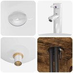 vidaXL Meuble lavabo mural Chêne fumé 49 5 x 35 x 63 cm