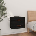 vidaXL Table de chevet murale Noir 50x36x40 cm