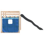 vidaXL Lit superposé avec toboggan et rideaux bleu 90x190 cm