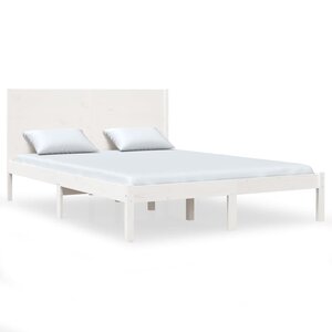 vidaXL Cadre de lit sans matelas blanc 140x200 cm bois de pin massif