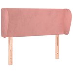 vidaXL Tête de lit avec oreilles Rose 93x23x78/88 cm Velours