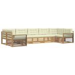 vidaXL Ensemble de canapés d'extérieur 7 pc Blanc et crème
